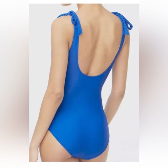 J Crew Tie-shoulder swimsuit in Brilliant Blue - Picture 3 of 8